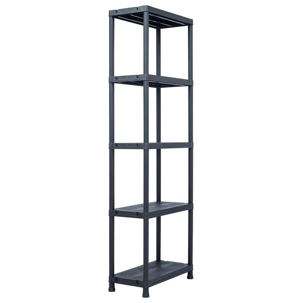 Oppbevaringshylle 2 stk svart 125 kg 60x30x180 cm plast