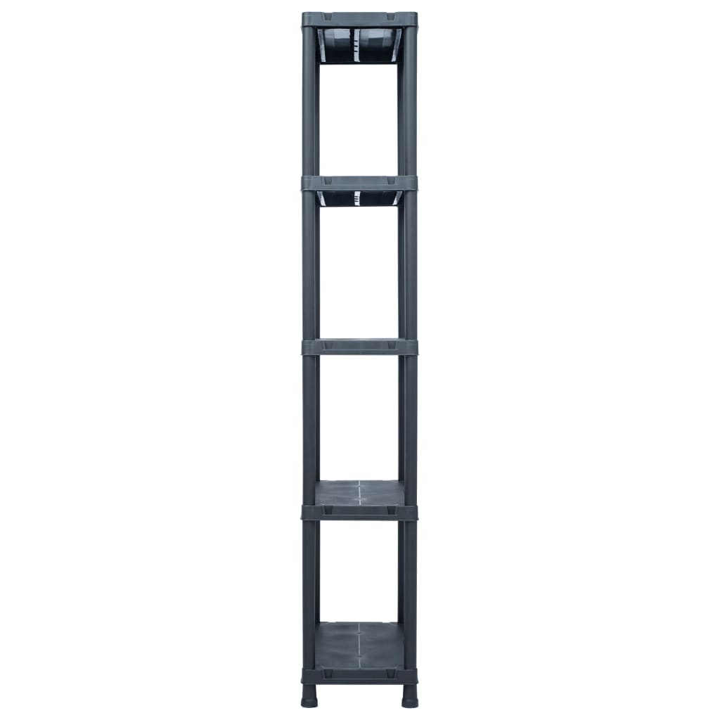 Oppbevaringshylle 2 stk svart 125 kg 60x30x180 cm plast