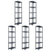 Oppbevaringshylle 5 stk svart 125 kg 60x30x180 cm plast