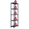 Oppbevaringshylle 5 stk svart 125 kg 60x30x180 cm plast