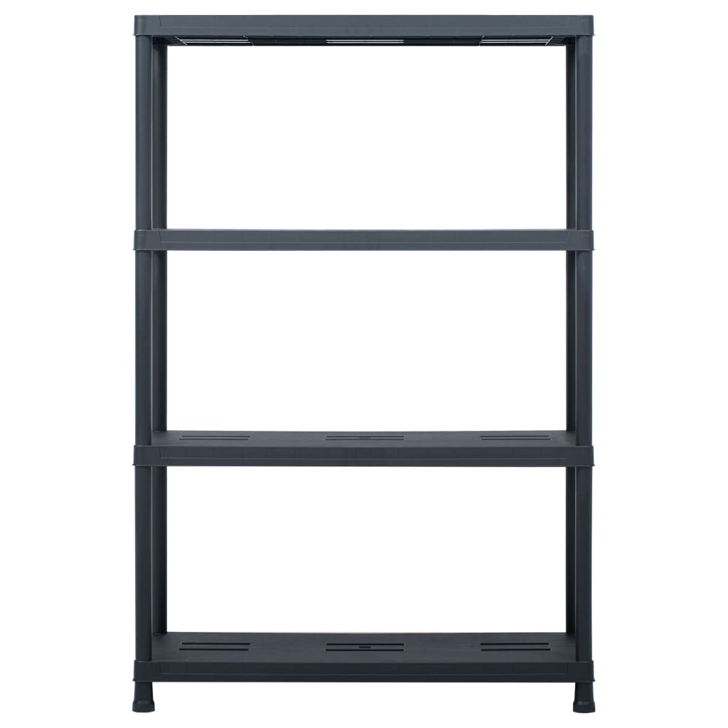 Oppbevaringshylle 2 stk svart 220 kg 90x40x138 cm plast