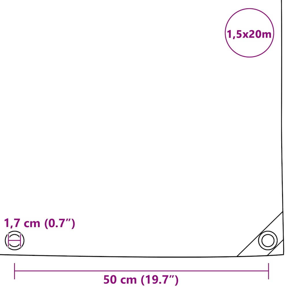 Presenning 650 g/m² 1,5x20 m grå