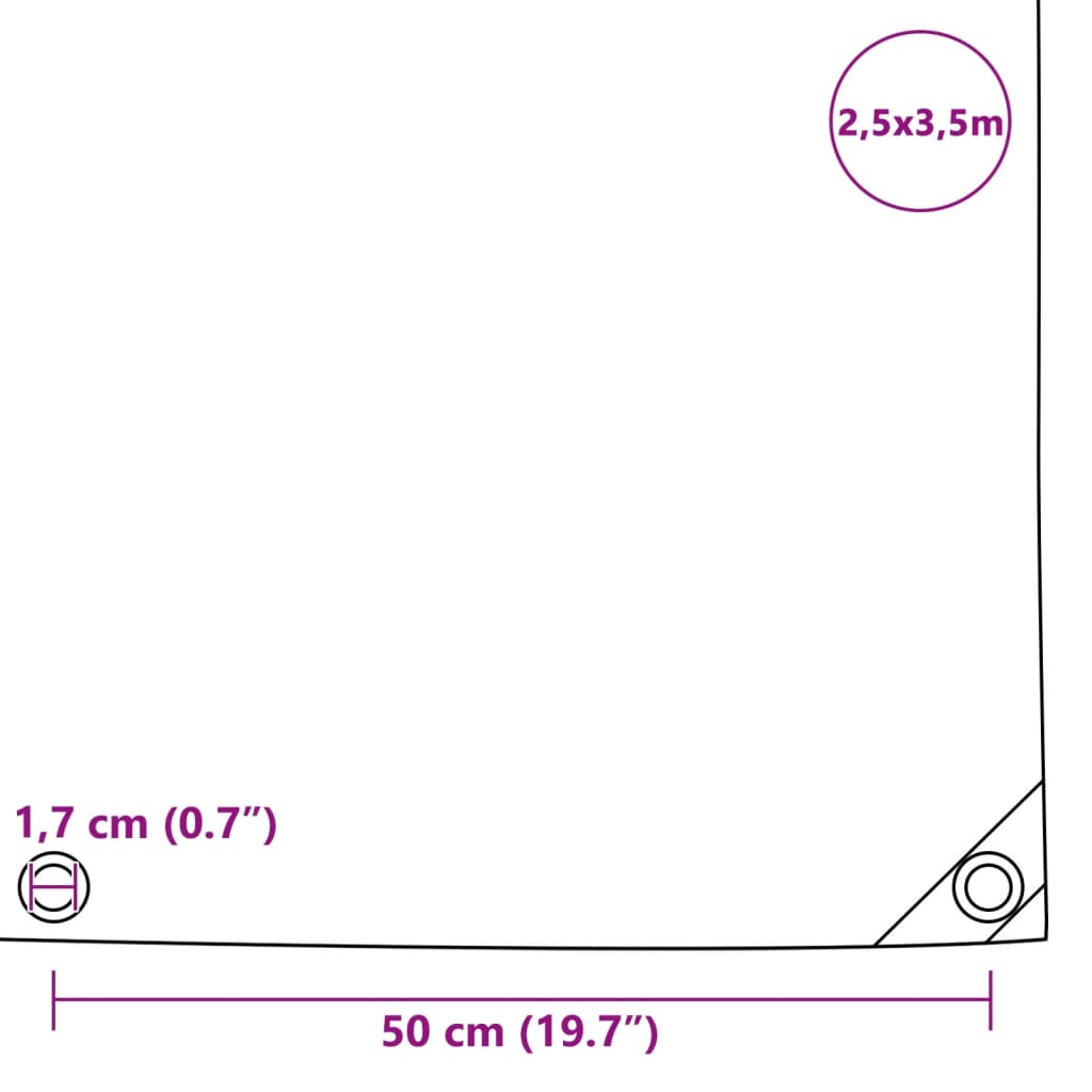 Presenning 650 g/m² 2,5x3,5 m hvit