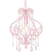 Taklampe med perler rosa rund E14