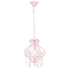 Taklampe med perler rosa rund E14