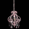 Taklampe med perler rosa rund E14