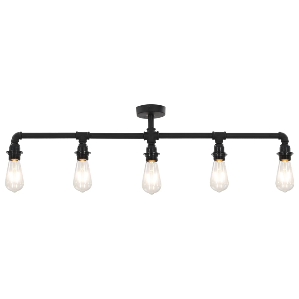 Taklampe svart 5 x E27 lyspærer
