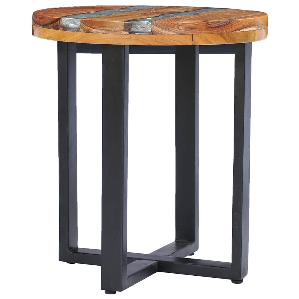 Salongbord 40x45 cm heltre teak og polyresin