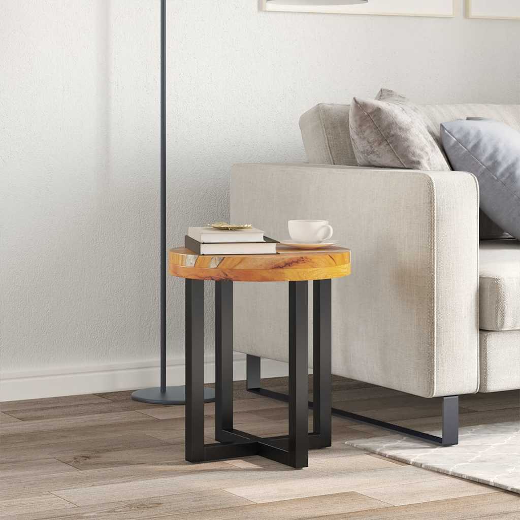 Salongbord 40x45 cm heltre teak og polyresin