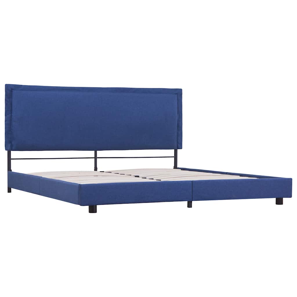Sengeramme uten Madrass Blå Stoff 150x200 cm vidaXL
