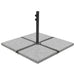 Vektplater for parasoll firkantet grå granitt 4 stk 100 kg vidaXL