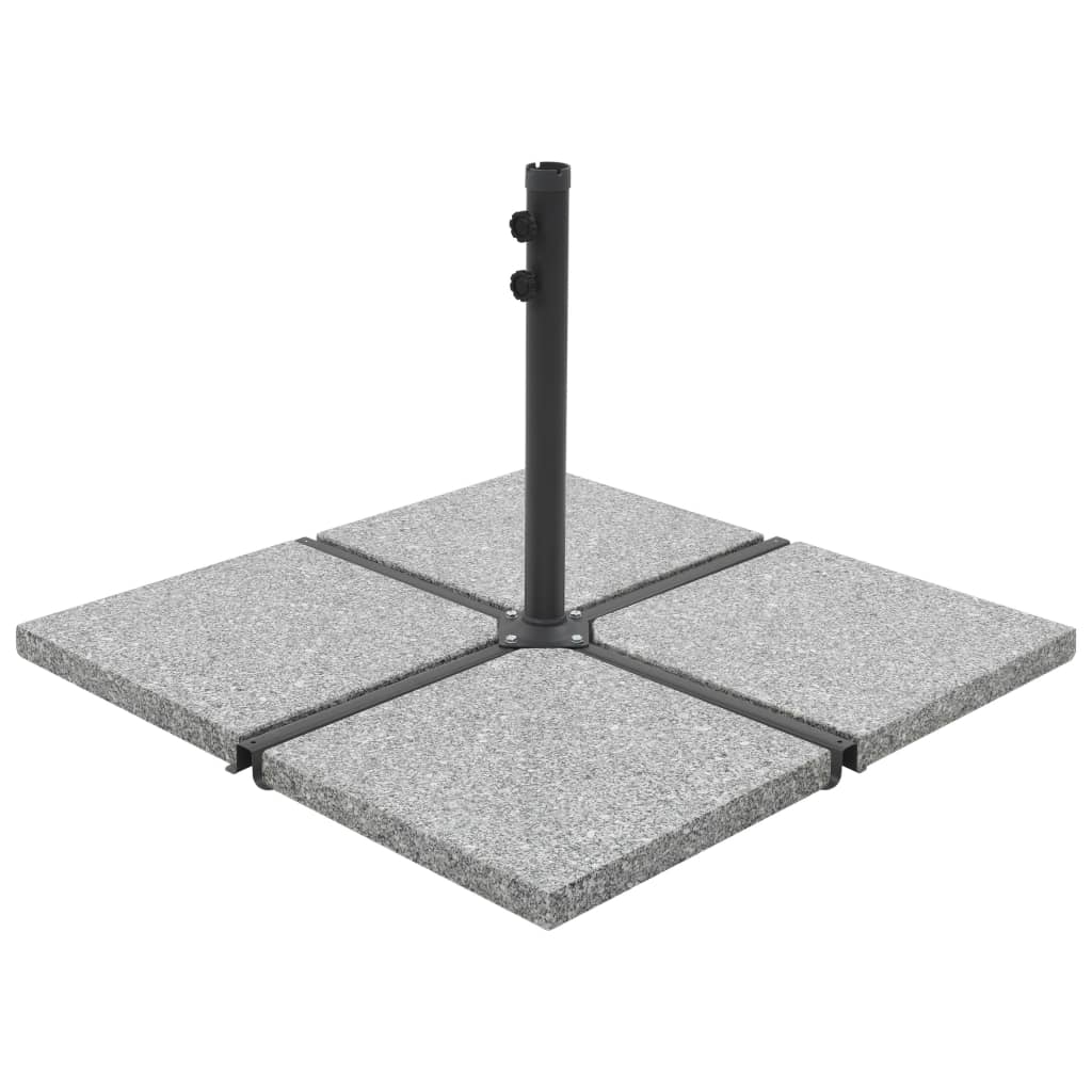 Vektplater for parasoll firkantet grå granitt 4 stk 100 kg vidaXL