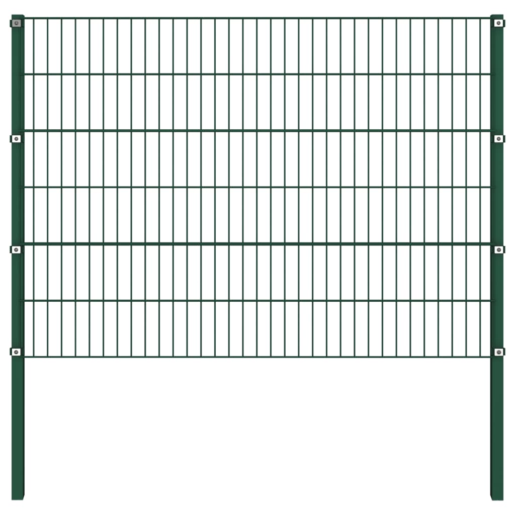 Gjerdepanel med stolper jern 176,5x120 cm grønn