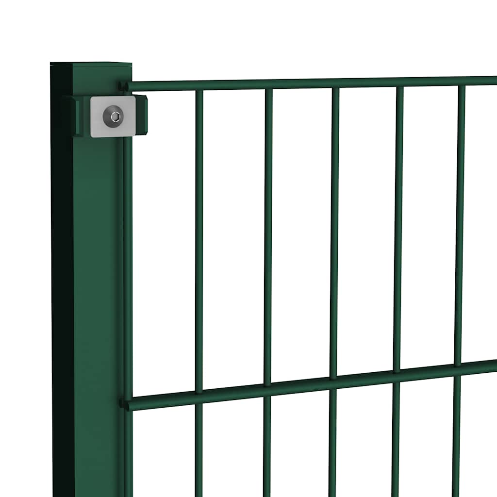 Gjerdepanel med stolper jern 176,5x200 cm grønn