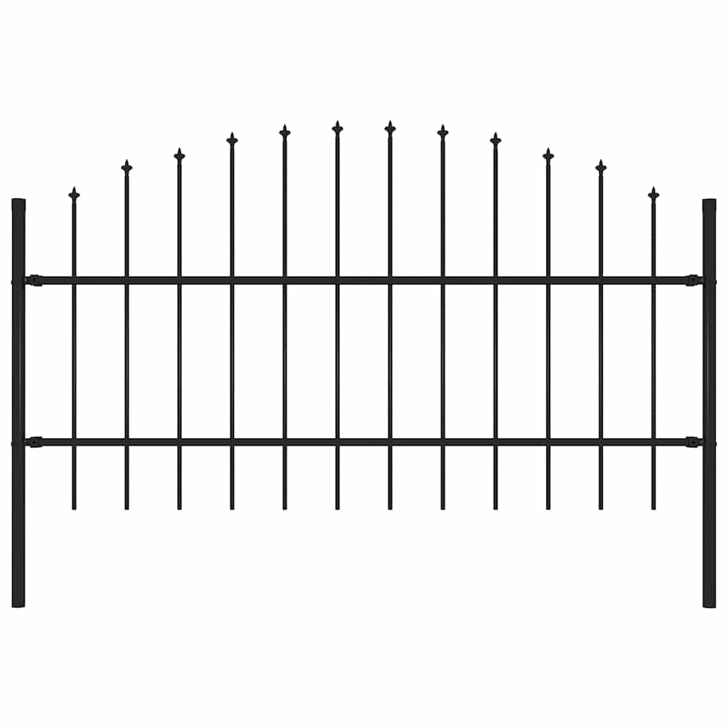 Hagegjerde Woerden med spydtopp stål 170x100 cm svart