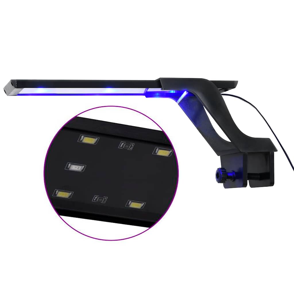 Akvarium LED-lys med klemme 25-45 cm blå og hvit vidaXL