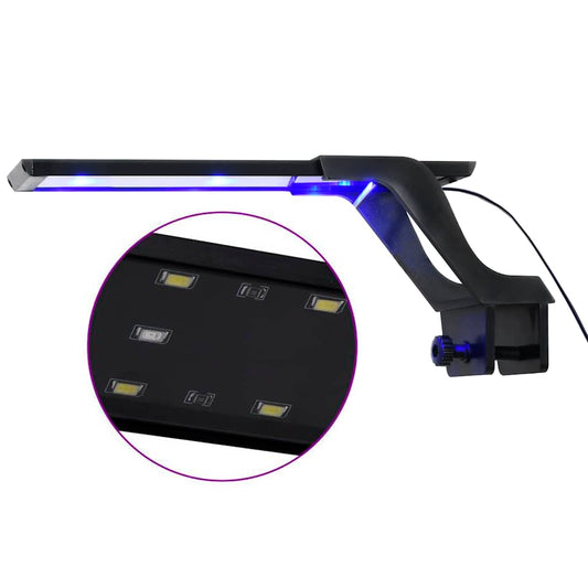 Akvarium LED-lys med klemme 25-45 cm blå og hvit vidaXL