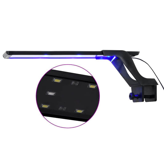Akvarium LED-lys med klemme 35-55 cm blå og hvit vidaXL