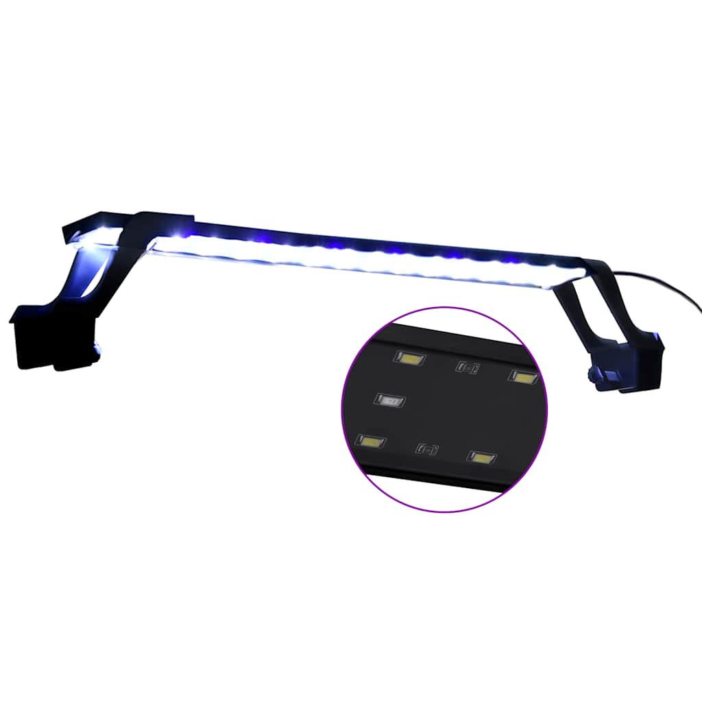 Akvarium LED-lys med klemmer 55-70 cm blå og hvit vidaXL