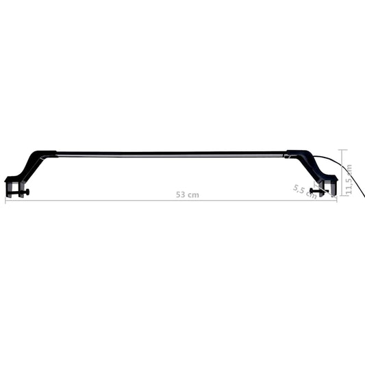 Akvarium LED-lys med klemmer 55-70 cm blå og hvit vidaXL