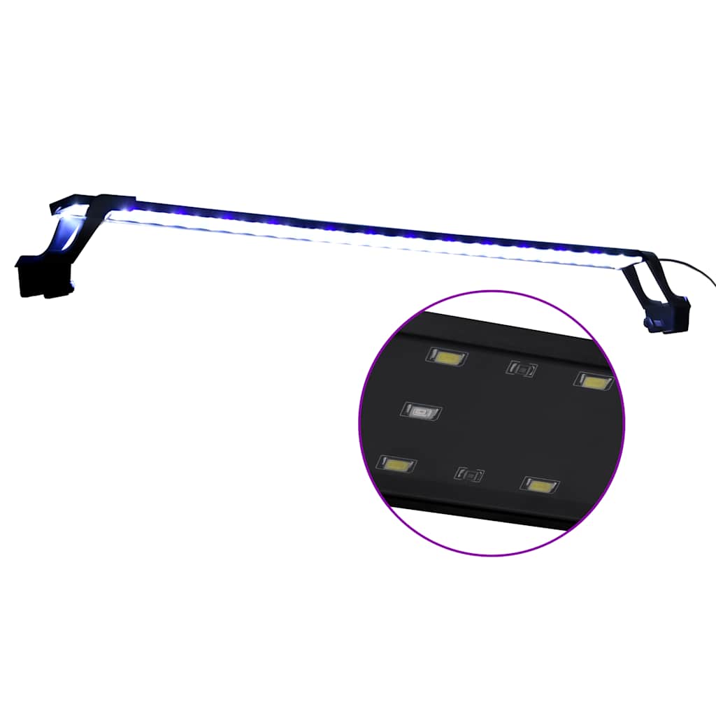 Akvarium LED-lys med klemmer 90-105 cm blå og hvit vidaXL