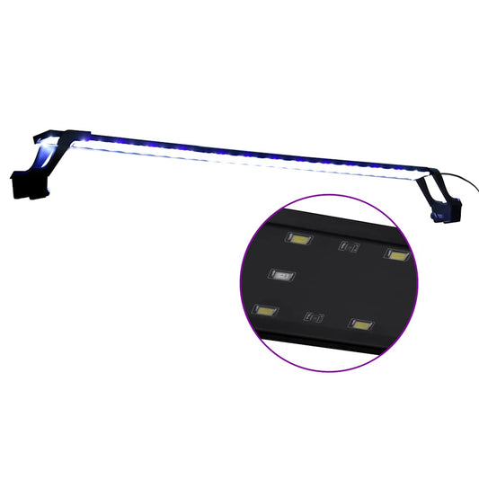 Akvarium LED-lys med klemmer 90-105 cm blå og hvit vidaXL
