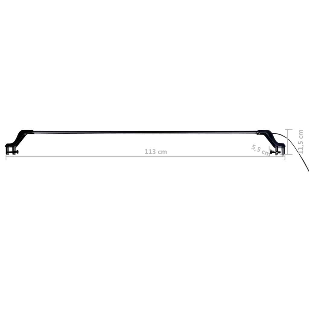 Akvarium LED-lys med klemmer 115-130 cm blå og hvit