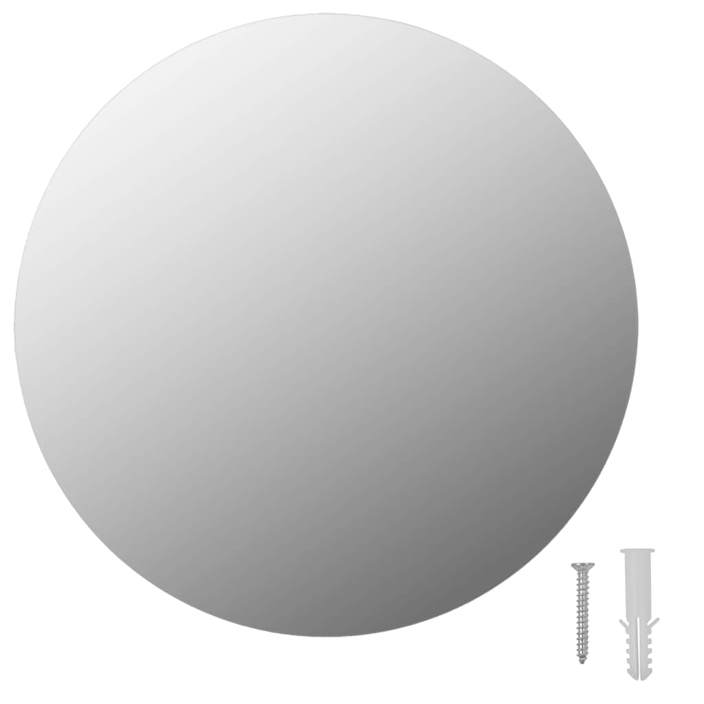 Rammeløst speil rundt 30 cm glass