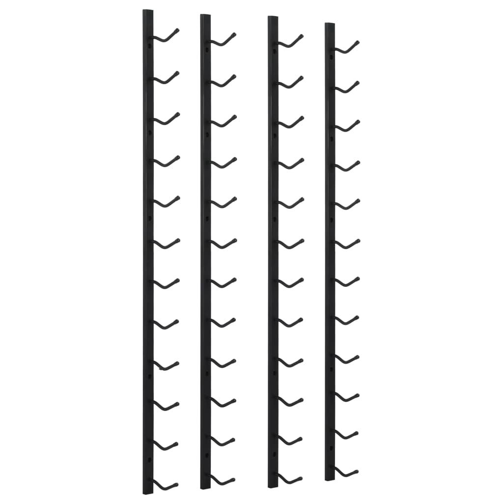 Veggmontert vinstativ for 12 flasker 2 stk svart jern