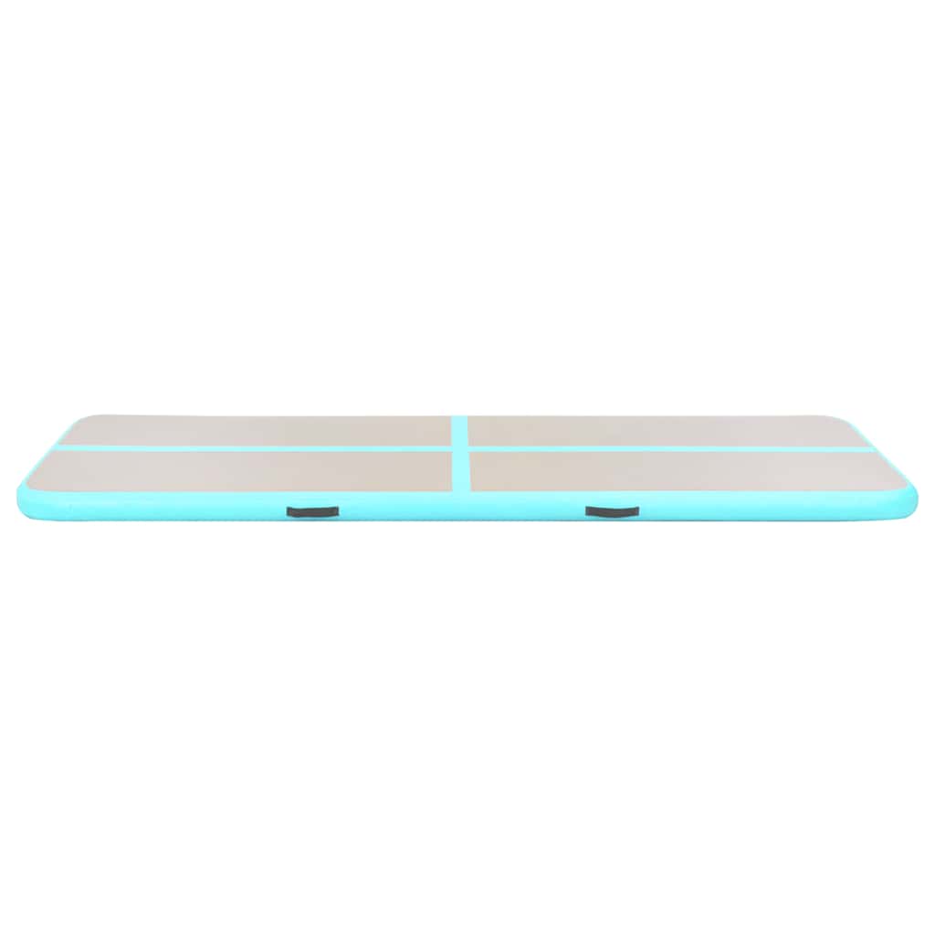 Oppblåsbar gymnastikkmatte med pumpe 400x100x10 cm PVC grønn