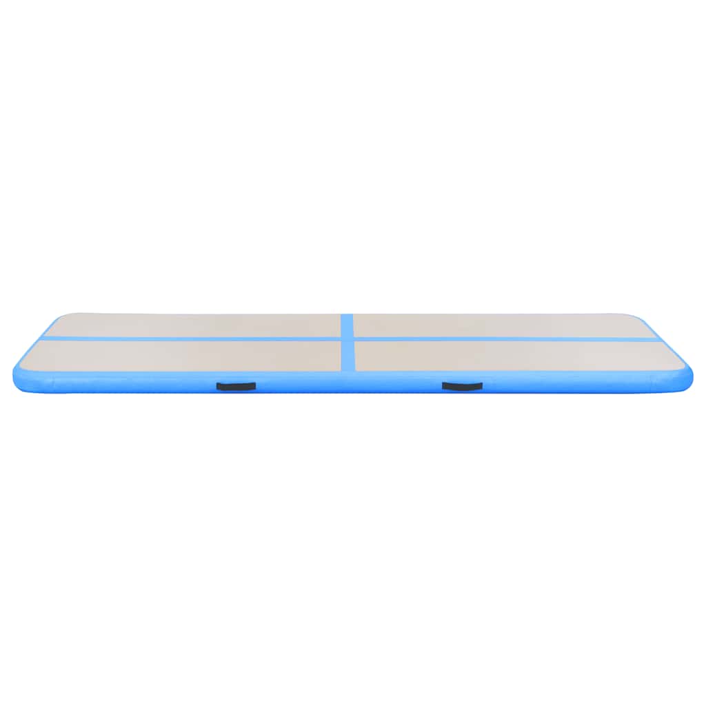 Oppblåsbar gymnastikkmatte med pumpe 600x100x10 cm PVC blå
