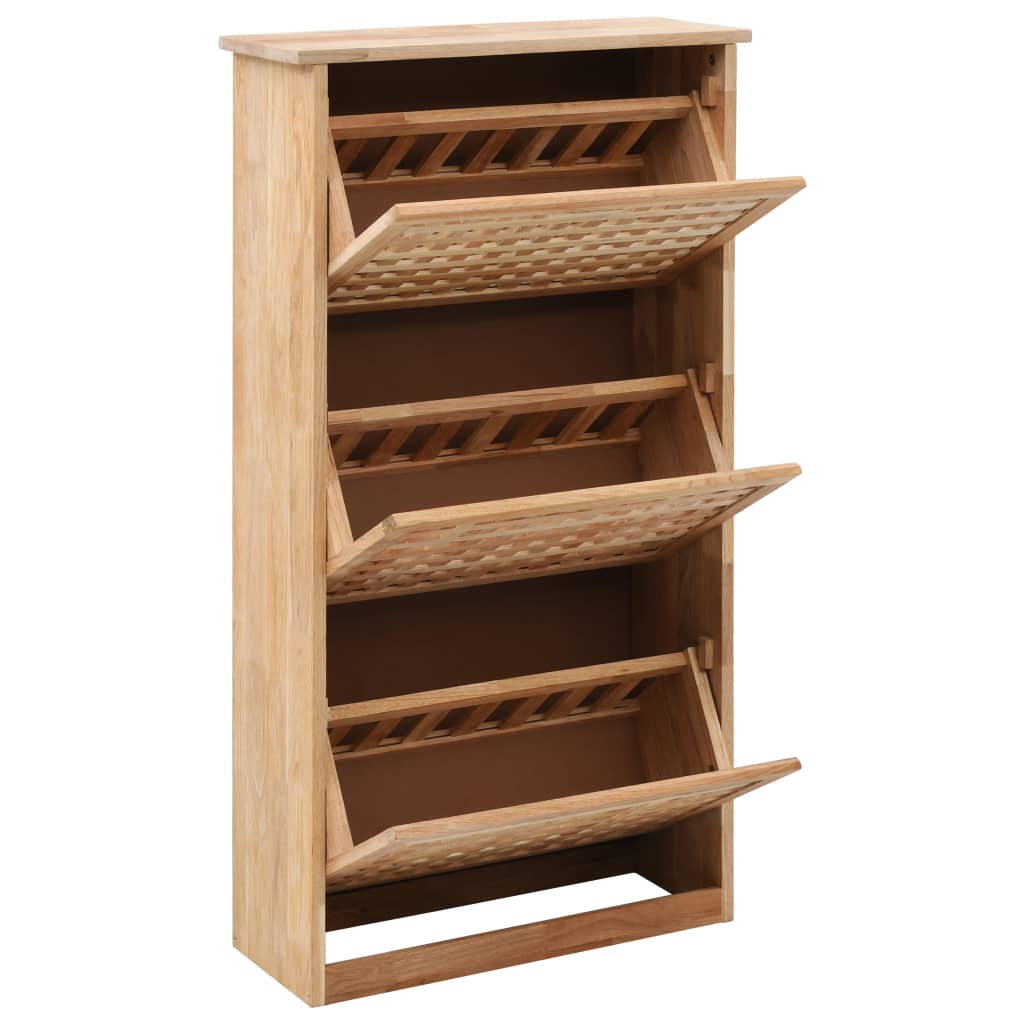 Skoskap 55x20x104 cm heltre valnøtt