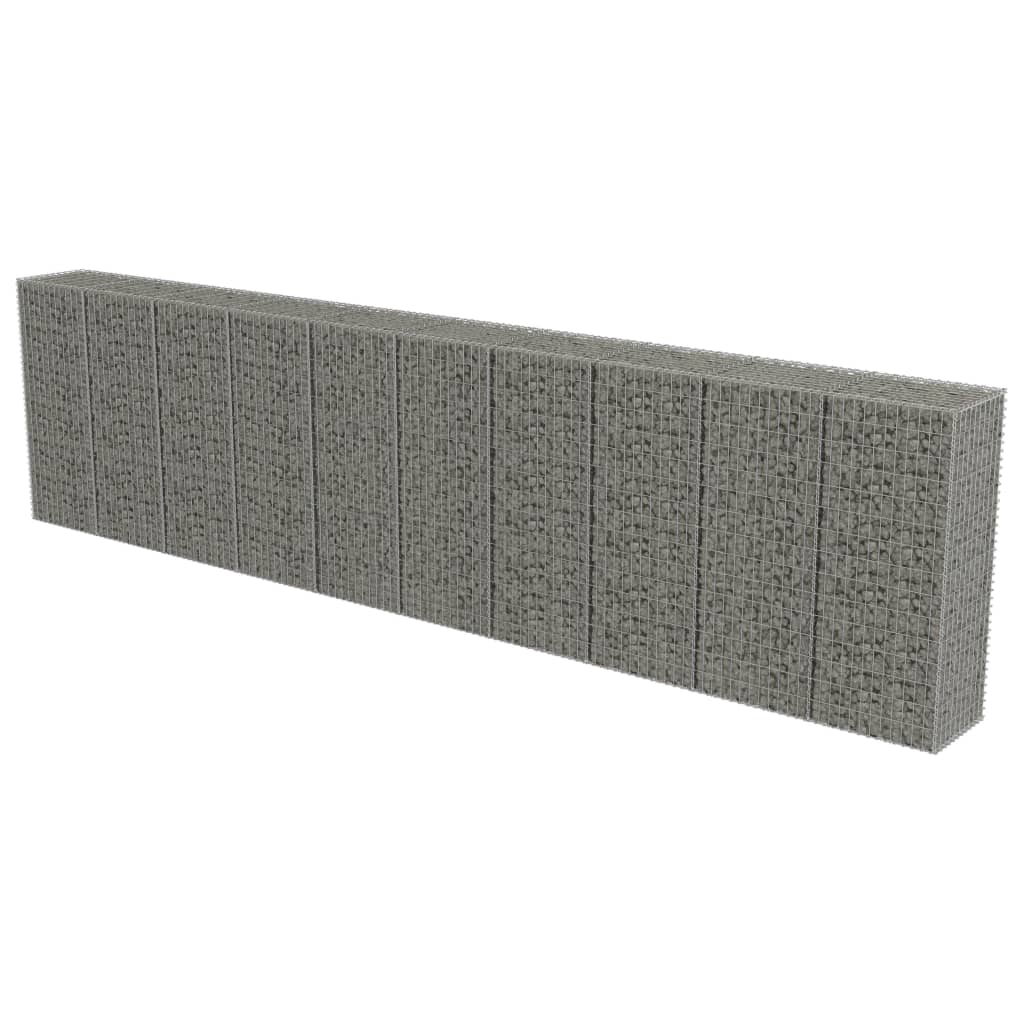Gabion med topp- og bunndekke galvanisert stål 600x50x150 cm