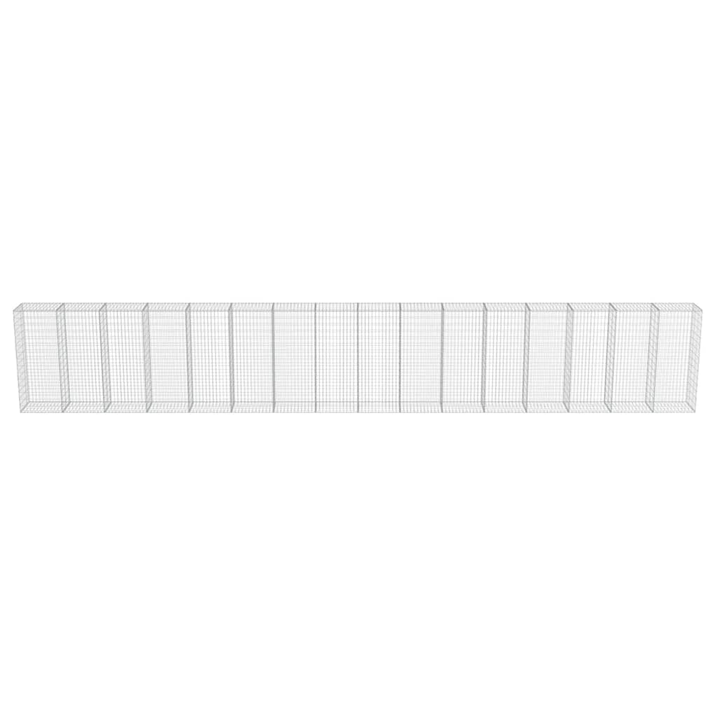 Gabion med topp- og bunndekke galvanisert stål 900x50x150 cm vidaXL