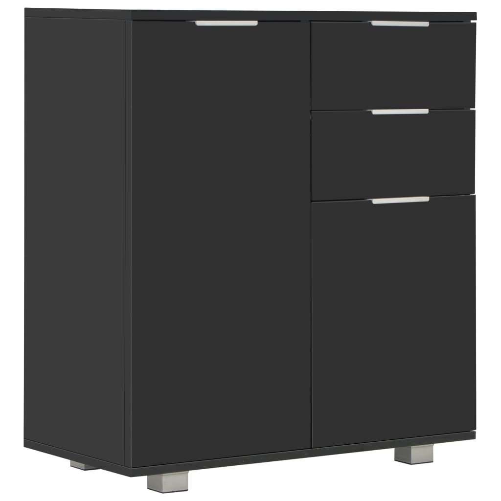 Skjenk høyglans svart 71x35x80 cm sponplate