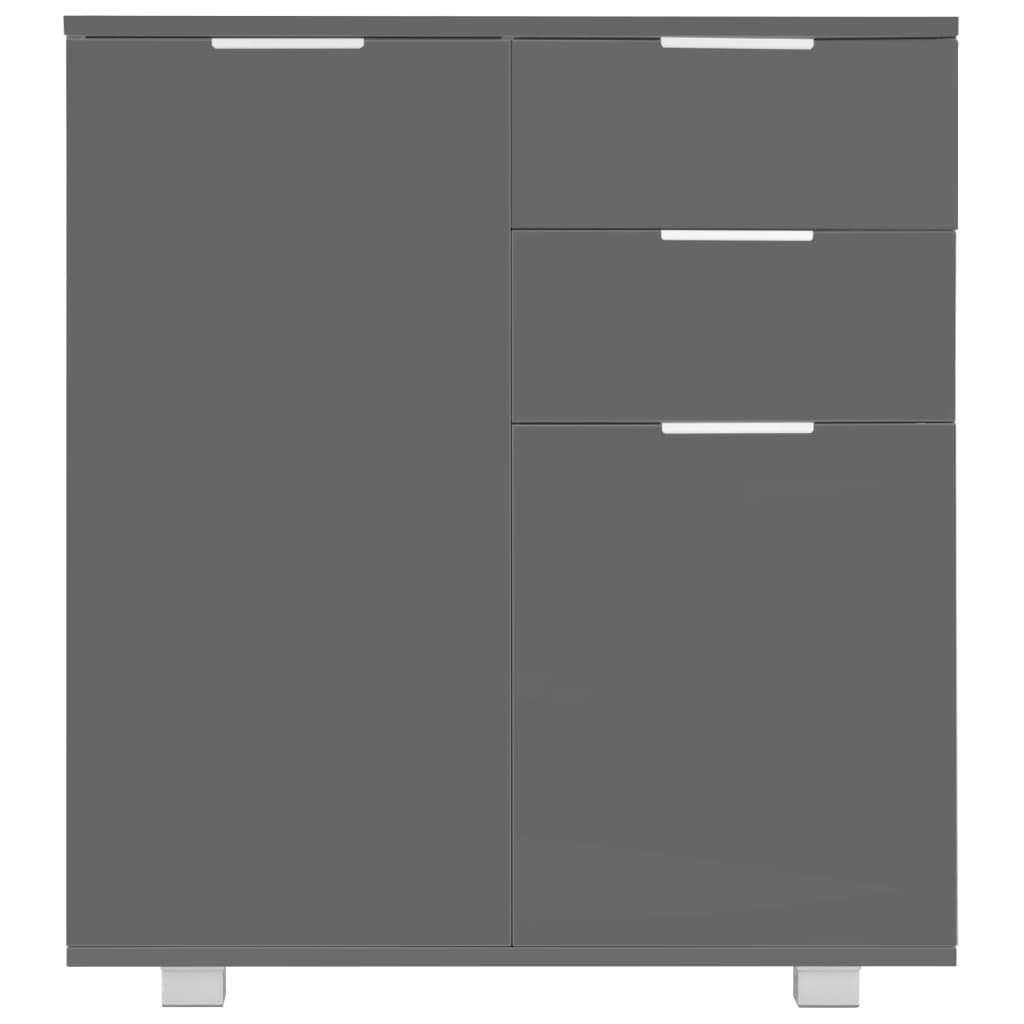 Skjenk høyglans grå 71x35x80 cm sponplate