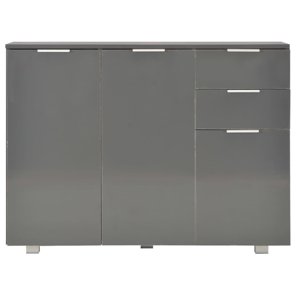 Skjenk høyglans grå 107x35x80,5 cm