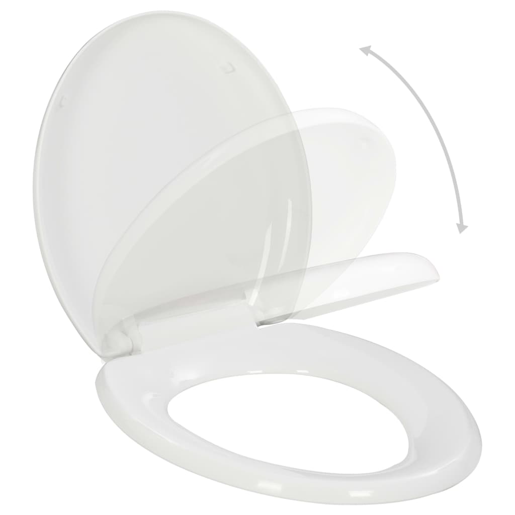 Toalettsete med soft-close og hurtigfeste hvit