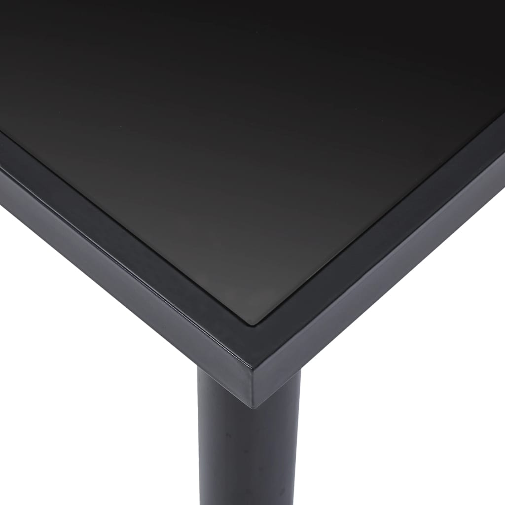 Spisebord svart 160x80x75 cm herdet glass