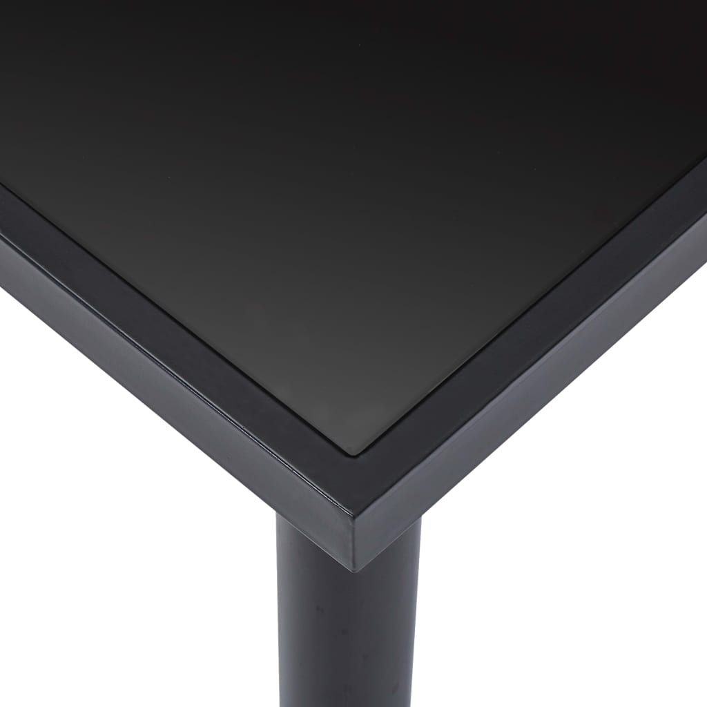Spisebord svart 180x90x75 cm herdet glass