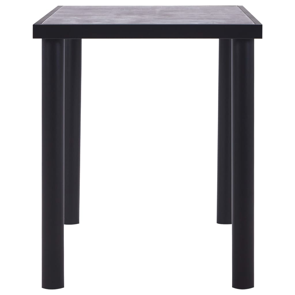 Spisebord svart og betonggrå 120x60x75 cm MDF