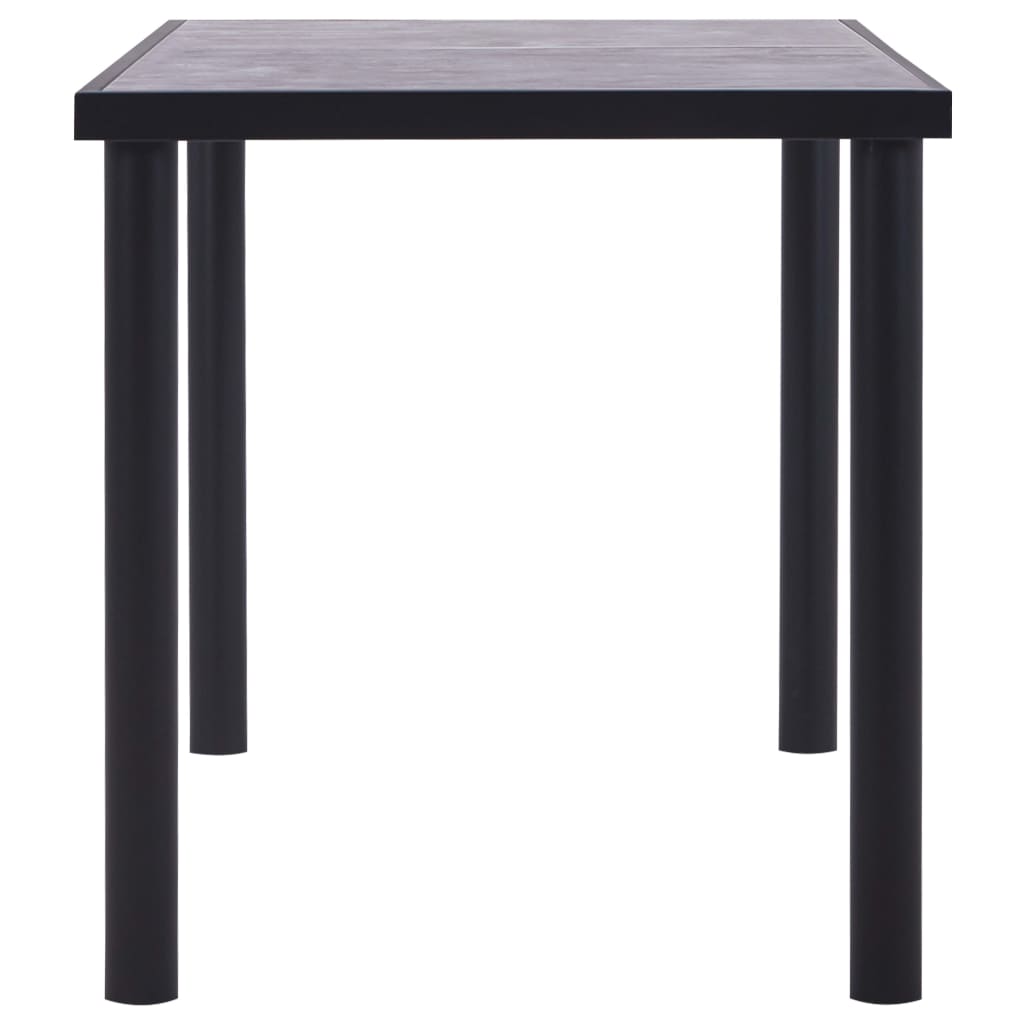 Spisebord svart og betonggrå 140x70x75 cm MDF