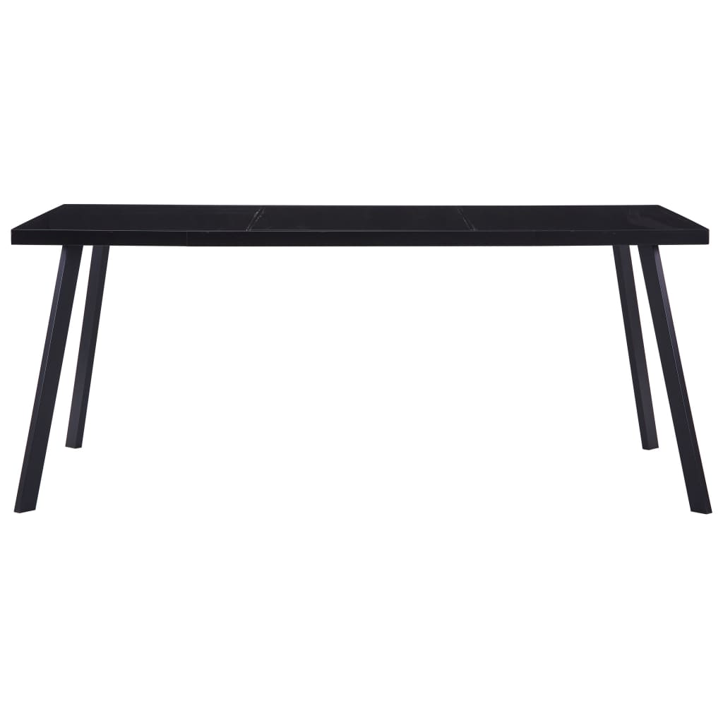 Spisebord svart 160x80x75 cm herdet glass