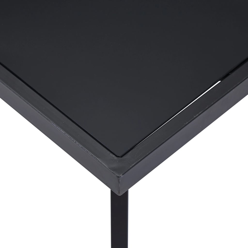 Spisebord svart 160x80x75 cm herdet glass