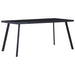 Spisebord svart 180x90x75 cm herdet glass