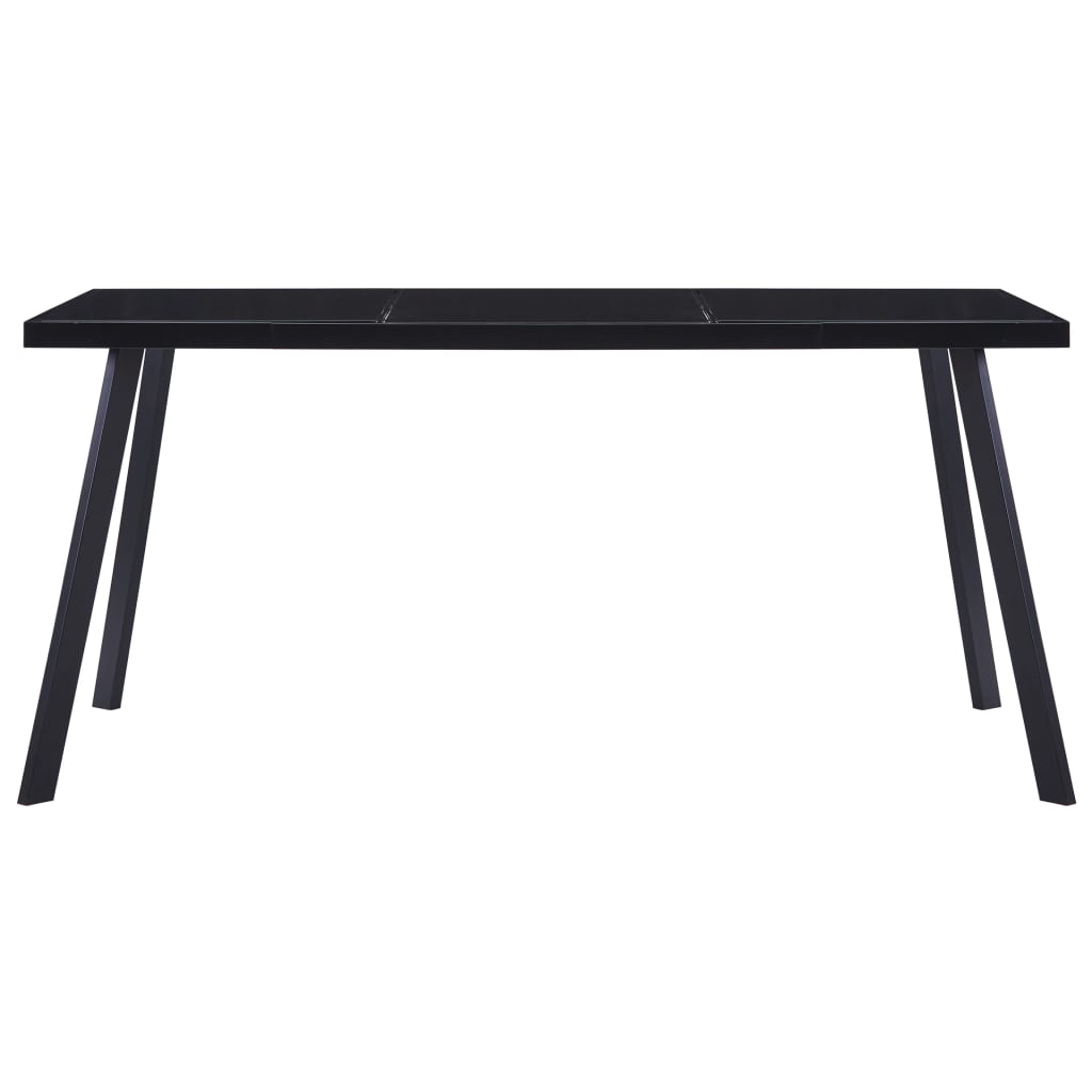 Spisebord svart 180x90x75 cm herdet glass