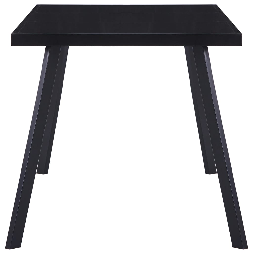 Spisebord svart 180x90x75 cm herdet glass