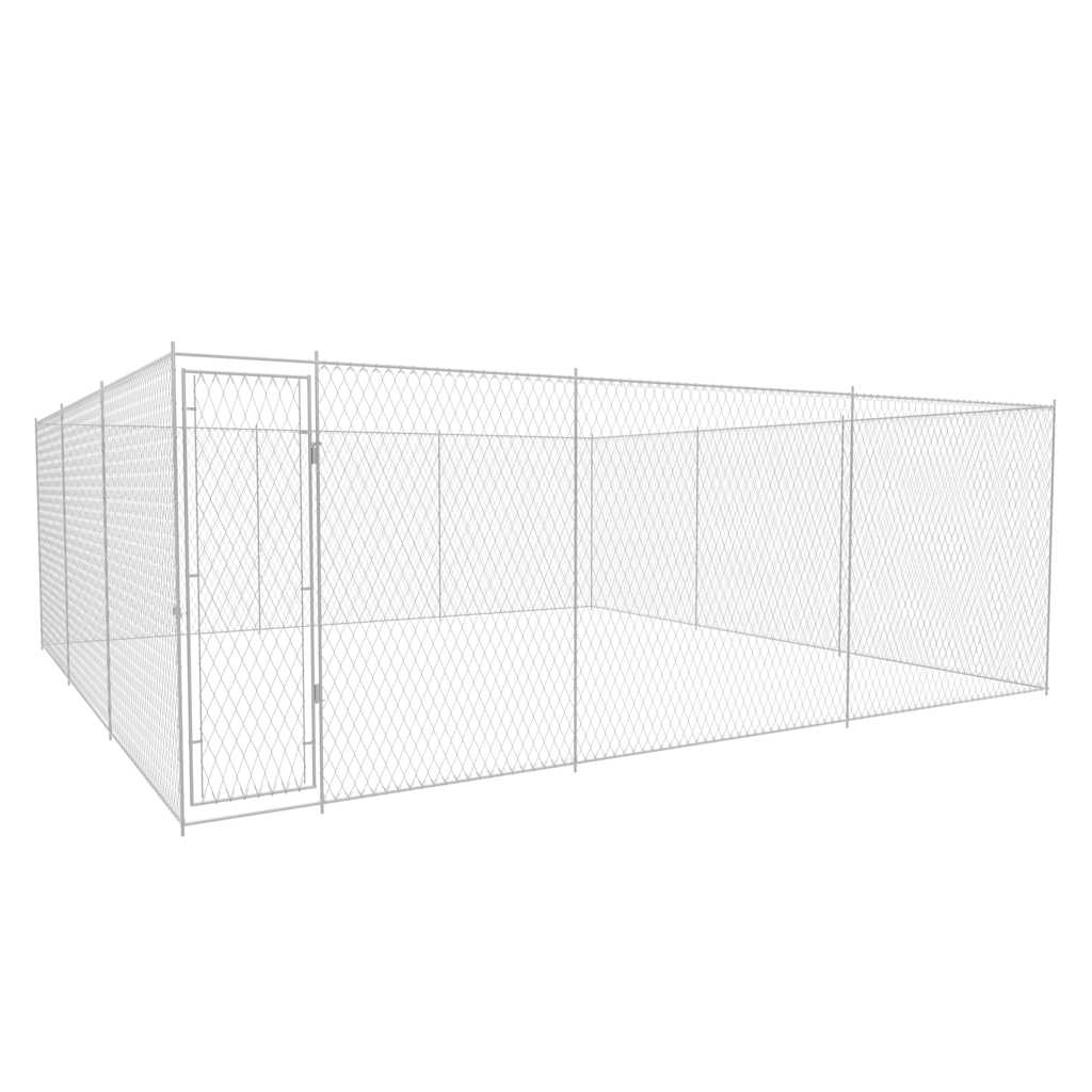 Utendørs hundegård galvanisert stål 570x570x185 cm vidaXL