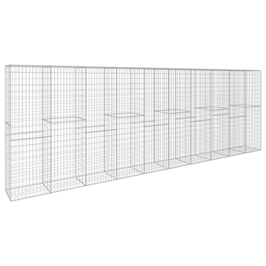 Gabionvegg med deksel galvanisert stål 600x50x200 cm