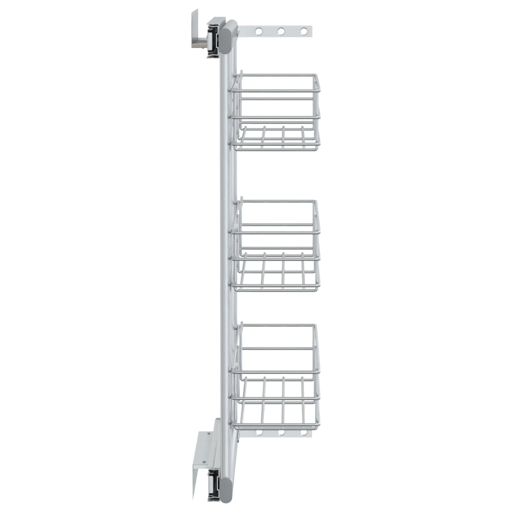 Uttrekkbare kurvskuffer 3 etasjer 47x15,5x55,5 cm